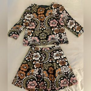 2-piece floral H&M top and skirt set